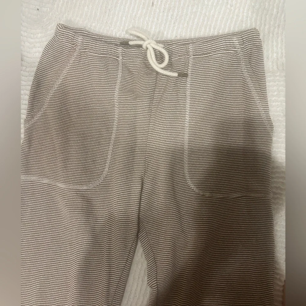 THE GREAT. Women Striped Tan Joggers - Picture 2 of 4